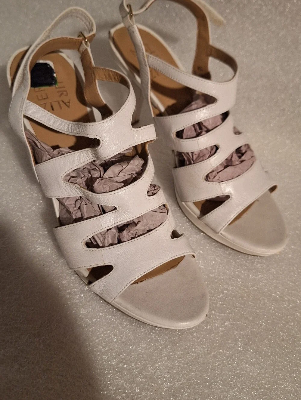 next White Strappy Mid-Heel Slingback Sandals